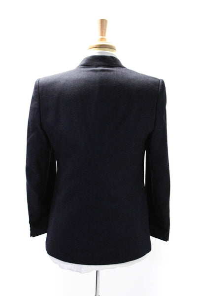 Pierre Pascal Mens Navy Wool Double Breasted Long Sleeve Blazer Jacket Size 40