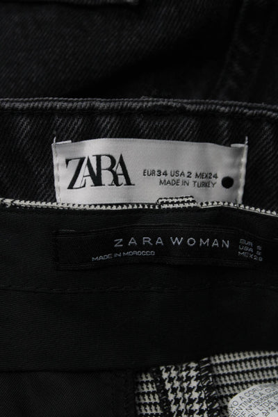 Zara Zara Woman Womens Cotton Jeans Dress Trousers Black White Size 2 S Lot 2