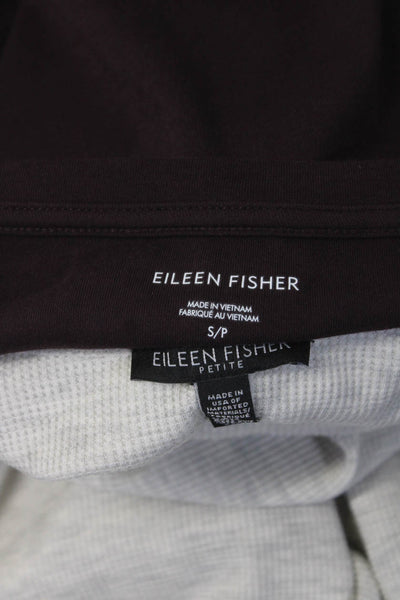 Eileen Fisher Womens Tee Mock Neck Shirts Size Small Petite Small Lot 2