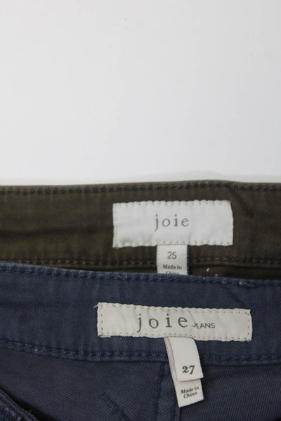 Joie Joie Jeans Womens Cotton Skinny Leg Jeans Olive Green Blue Size 25 27 Lot 2