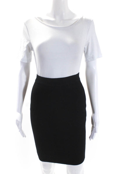 Alaia Womens Solid Black Pull On Knee Length Pencil Skirt Size M