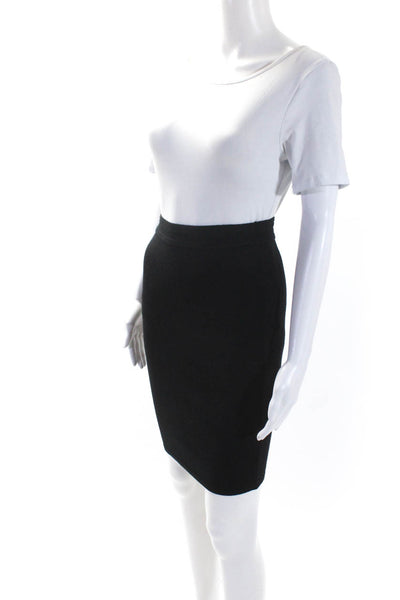 Alaia Womens Solid Black Pull On Knee Length Pencil Skirt Size M