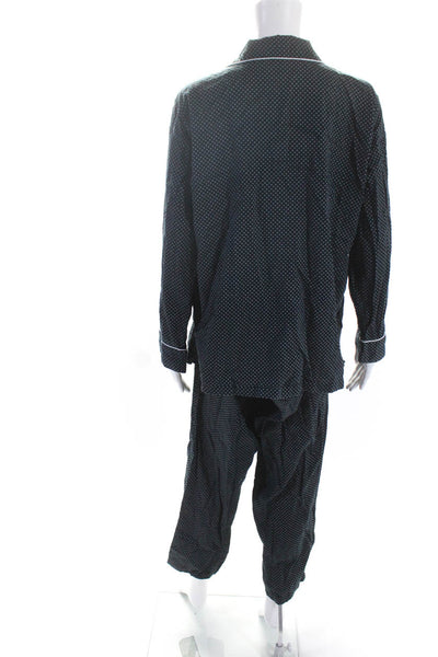 Lauren Ralph Lauren Mens Navy Printed Cotton Long Sleeve Shirt Pants Set Size XL