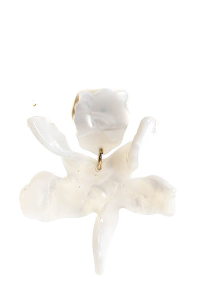 Lele Sadoughi Womens Mother Of Pearl Hand-Swirled Paper Lily Earrings White