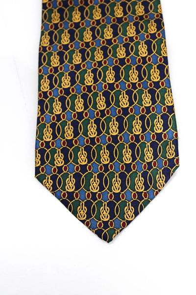 Christian Dior Mens Silk Printed Necktie Multi Colored