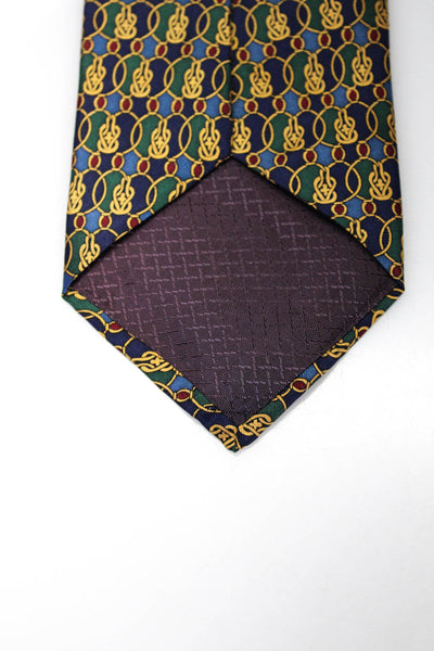 Christian Dior Mens Silk Printed Necktie Multi Colored