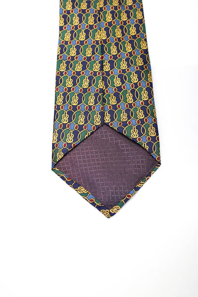 Christian Dior Mens Silk Printed Necktie Multi Colored