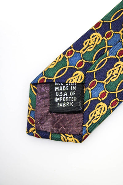 Christian Dior Mens Silk Printed Necktie Multi Colored