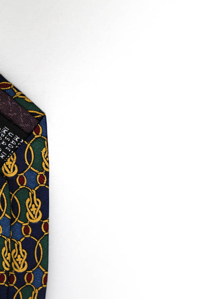 Christian Dior Mens Silk Printed Necktie Multi Colored