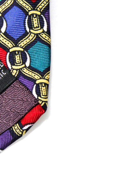 Christian Dior Mens Silk Printed Wide Necktie Multi Colored