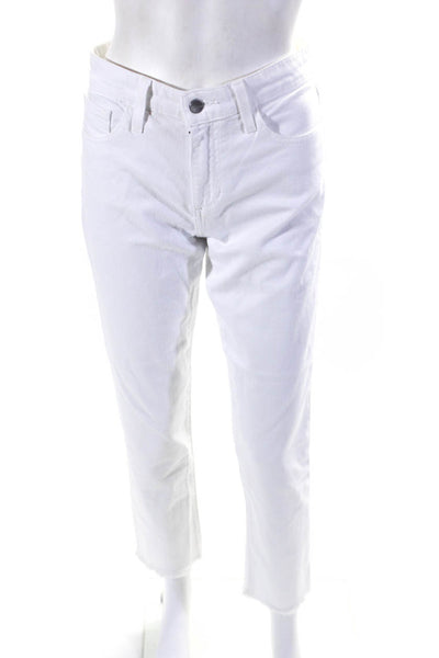 Joes Jeans Womens Lara Mid Rise Cigarette Slim Ankle Jeans White Size 27