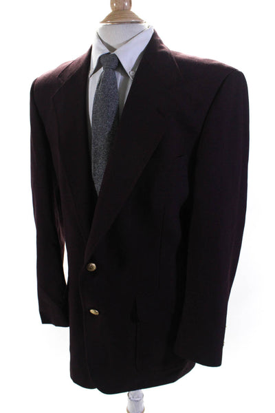 Ty Lorran Mens Dark Maroon Two Button Long Sleeve Blazer Jacket Size