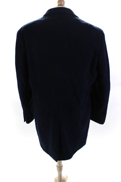 Calvin Klein Mens Navy Blue Wool Three Button Long Sleeve Blazer Jacket Size 46L