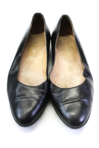 Polo Ralph Lauren Womens Almond Toe Leather Ballet Flats Black Size 6.5