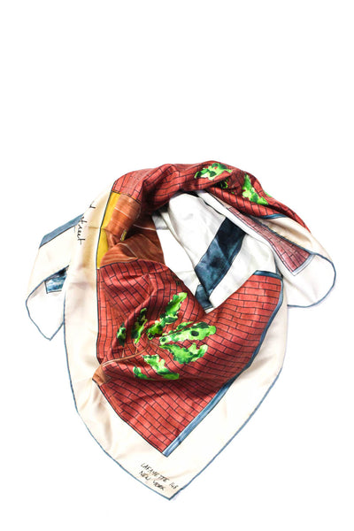 Lafayette 148 New York Womens Multicolor Guest House Hand-Stitch Scarf