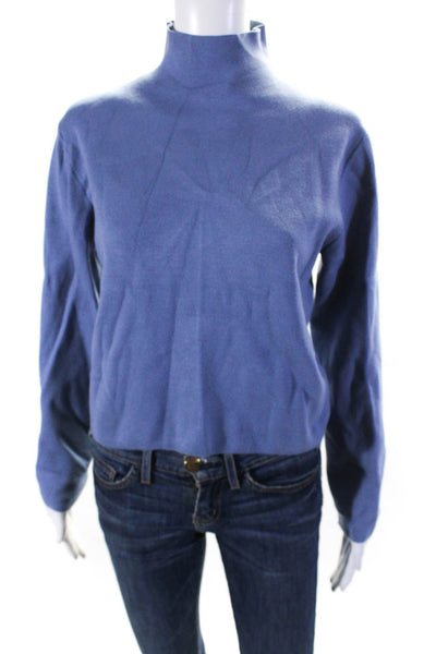 Stockholm Atelier & Other Stories Womens Cropped Turtleneck Top Blue Size XS