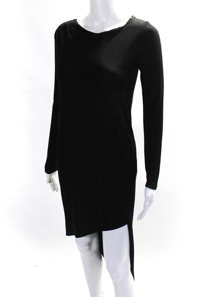 DKNY Womens Long Sleeve Matte Jersey Crew Neck Shift Dress Black Size XS