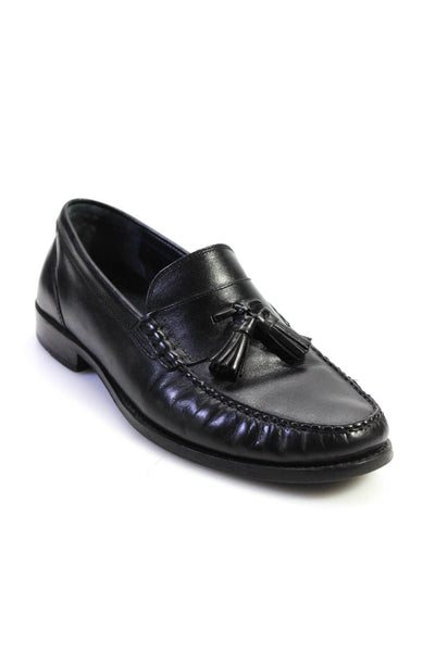 Cole Haan Womens Leather Tassel Detail Round Toe Slip On Loafers Black Size 9.5