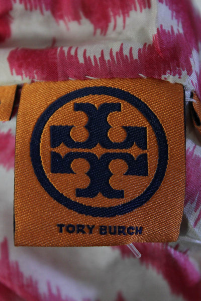 Tory Burch Womens Silk Abstract Print Sequin Collared Tunic Multicolor Size 6
