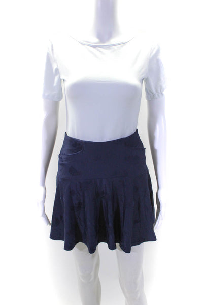 Ralph Lauren Women's Elastic Pull-On Flare Mini Skort Navy Blue Size M