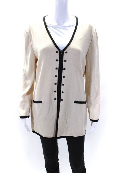 St. John Collection By Marie Gray Women's Long Sleeves Cardigan Beige Size 6