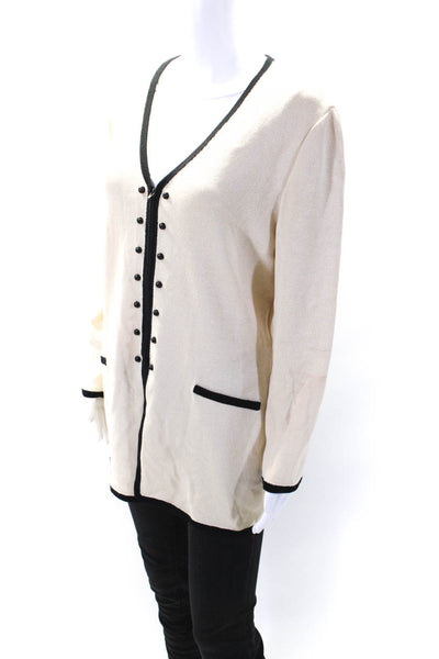 St. John Collection By Marie Gray Women's Long Sleeves Cardigan Beige Size 6