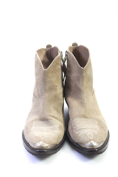 Golden Goose Deluxe Brand Womens Medallion Toe Western Boots Gray Size 7US 37EU