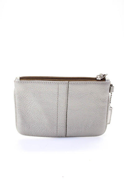 Coach Womens Pebbled Leather Mini Shoulder Handbag Gray