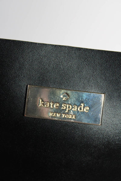 Kate Spade New York Womens Leather Gold Tone Tote Shoulder Handbag Black