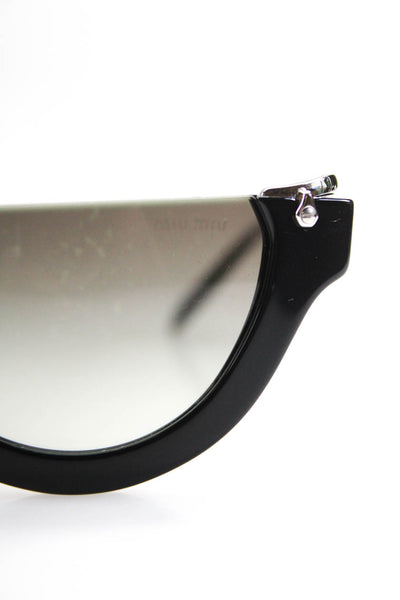 Miu Miu Womens SMU 11Q Thick Rim Glasses Black Silver Tone Metal Plastic