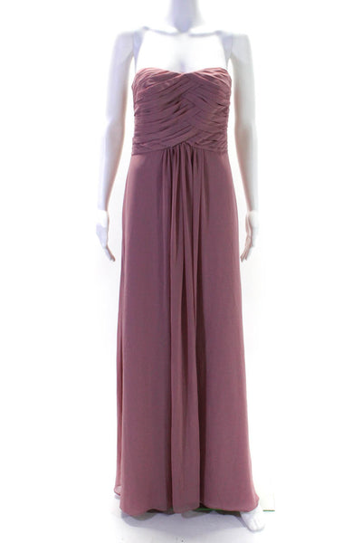 Monique Lhuillier Womens Sweetheart Neck A Line Dress Gown Pink Size 4