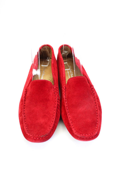 Michael Pasinkoff Womens Suede Slip On Flat Loafers Red Size 7.5