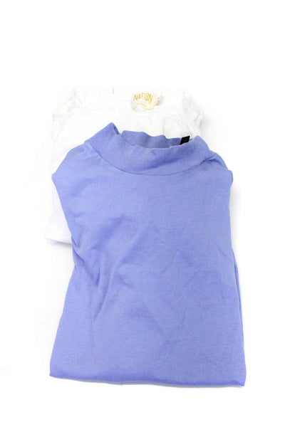 Theory Women's Round Neck Short Sleeves Basic T-Shirt Blue Size M Lot 2