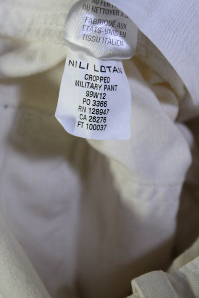 Nili Lotan Women's Button Closure Tapered Leg Cargo Pant Beige Size 2