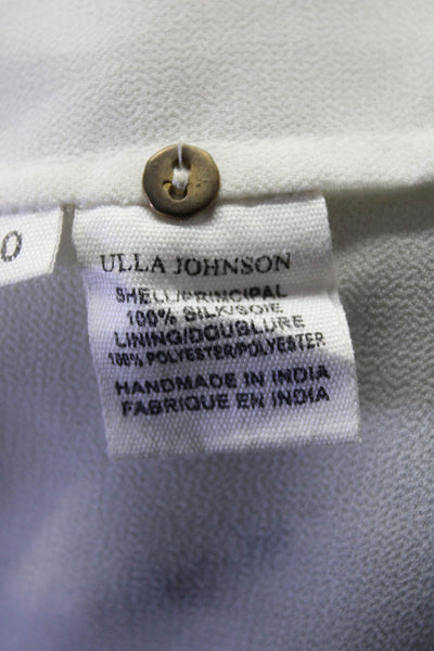 Ulla Johnson Womens Silk Chiffon Floral Printed V-Neck A-Line Dress Gray Size 10