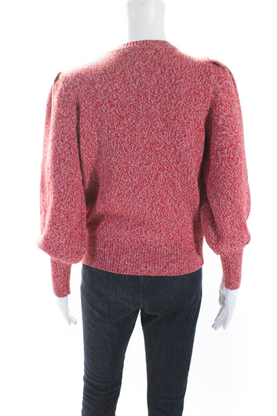 Sundays Womens Knit V-Neck Long Sleeve Pullover Sweater Top Red Size S