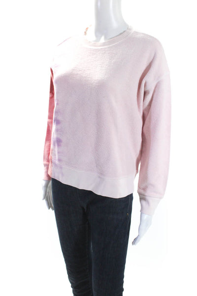 Sundays Womens Cotton Tie Dye Long Sleeve Pullover Sweatshirt Top Pink Size XS