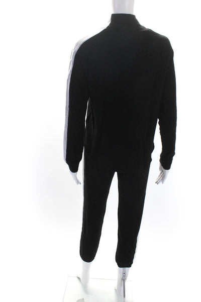 Monrow Womens Two-Toned High-Neck Long Sleeve Top + Pants Set Black Size XS