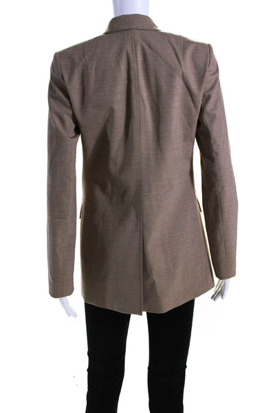 Lafayette 148 New York Womens Wool Double Breasted Blazer Jacket Brown Size 0