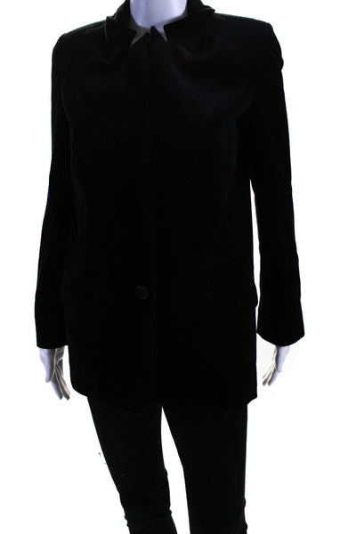 MiH Jeans Womens Cotton Velvet Long Sleeve Vent One Button Blazer Black Size XS