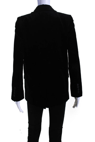 MiH Jeans Womens Cotton Velvet Long Sleeve Vent One Button Blazer Black Size XS