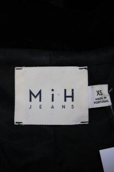 MiH Jeans Womens Cotton Velvet Long Sleeve Vent One Button Blazer Black Size XS
