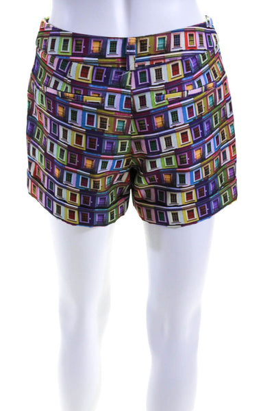 Ted Baker London Womens Graphic Print Zipped Buttoned Shorts Multicolor Size 0