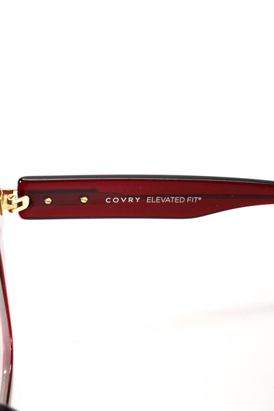 Covry Womens Elevated Fit Spica Square Sunglasses Red Plastic