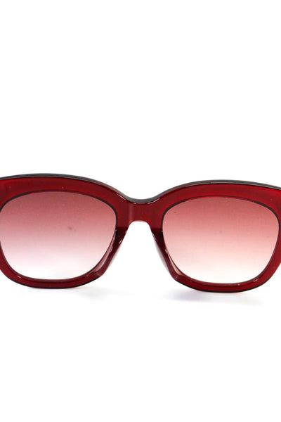 Covry Womens Elevated Fit Spica Square Sunglasses Red Plastic