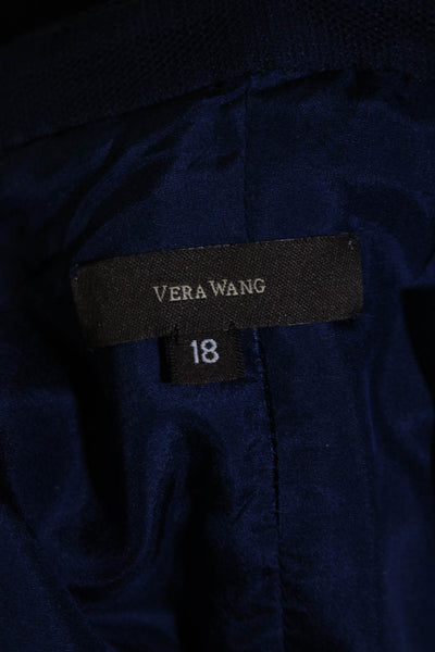 Vera Wang Womens Back Zip Strapless Sweetheart Mesh Overlay Gown Navy Size 18