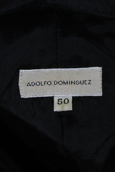 Adolfo Dominguez Womens 3/4 Sleeve Tie Front Collared Silk Jacket Black IT 50