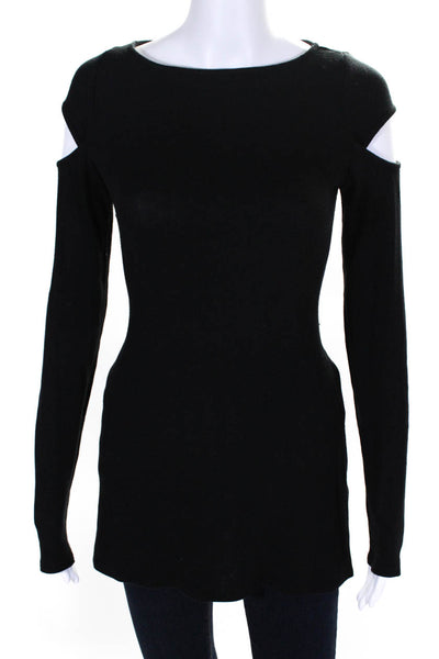 Rachel Pally Womens Black Cold Shoulder Long Sleeve Pullover Sweater Top Size M