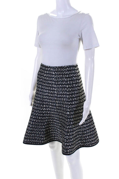 Nanette Lepore Womens Woven Taffeta Fit & Flare Skirt Navy Blue Size 6