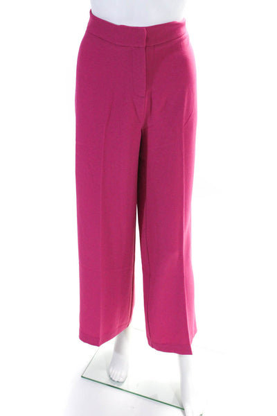 Nanette Lepore Women's Hook Closure Flat Front Wide Leg Dress Pant Pink Size 6